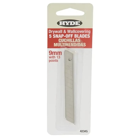 Hyde 9mm Replacement Snap-Off Knife Blade, PK 5 42345